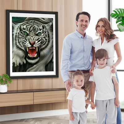 Brüllender weißer Tiger Diamond Painting