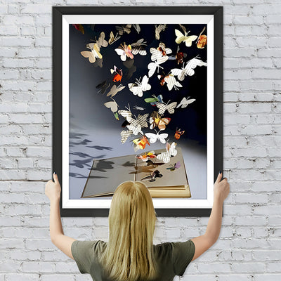 Buch und Schmetterlinge Diamond Painting