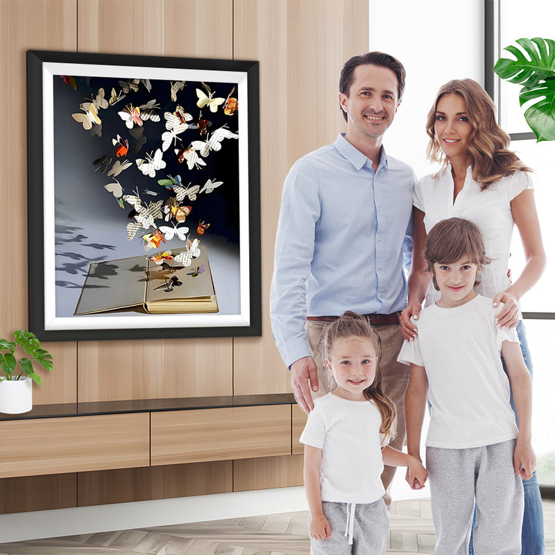 Buch und Schmetterlinge Diamond Painting
