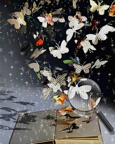 Buch und Schmetterlinge Diamond Painting