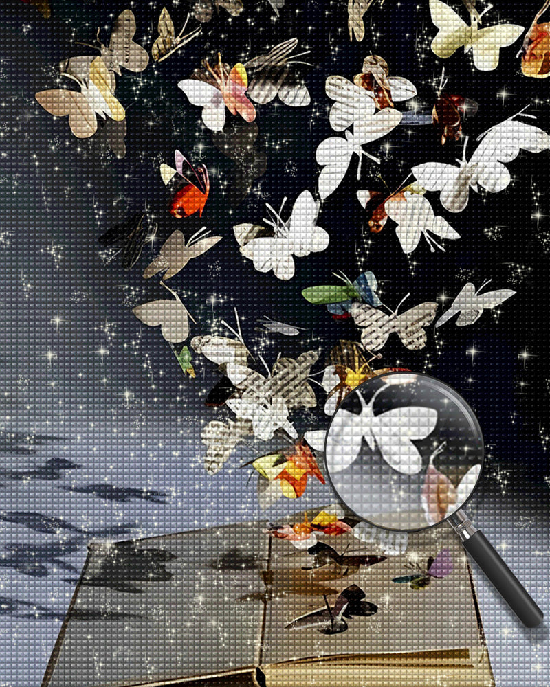 Buch und Schmetterlinge Diamond Painting