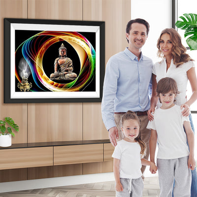 Buddha, Licht und Weihrauchgefäß Diamond Painting