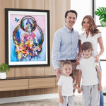 Buddha-Statue, umgeben von Blumen Diamond Painting