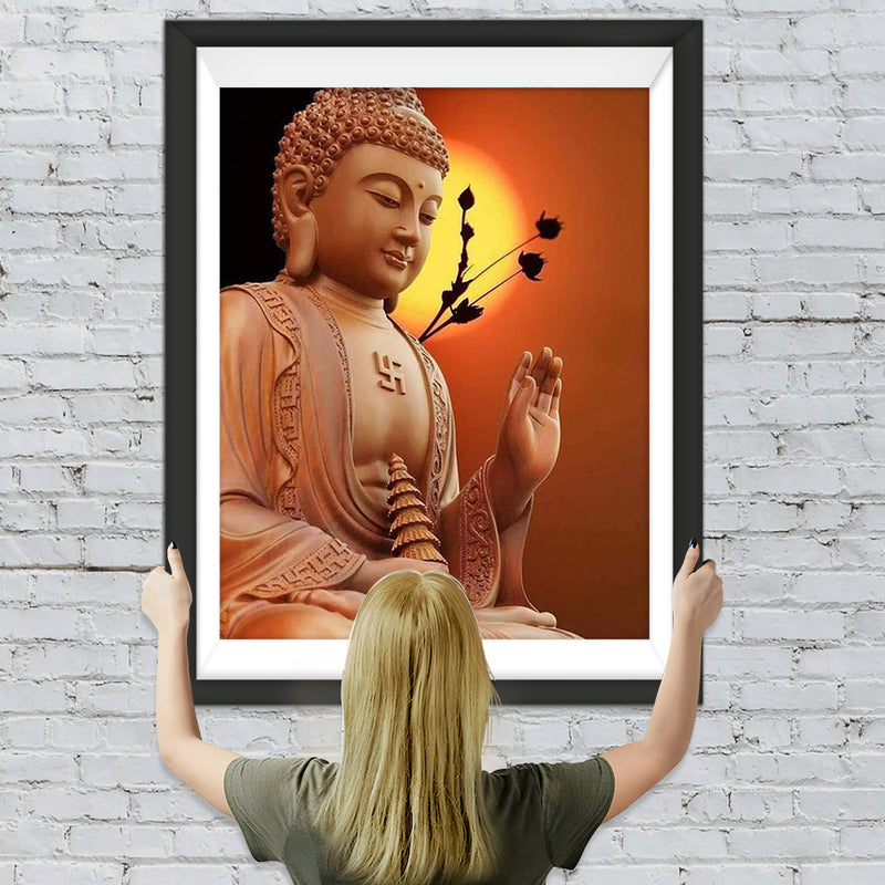 Buddha und rote Sonne Diamond Painting