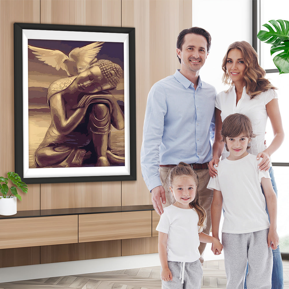 Buddha und Taube Diamond Painting