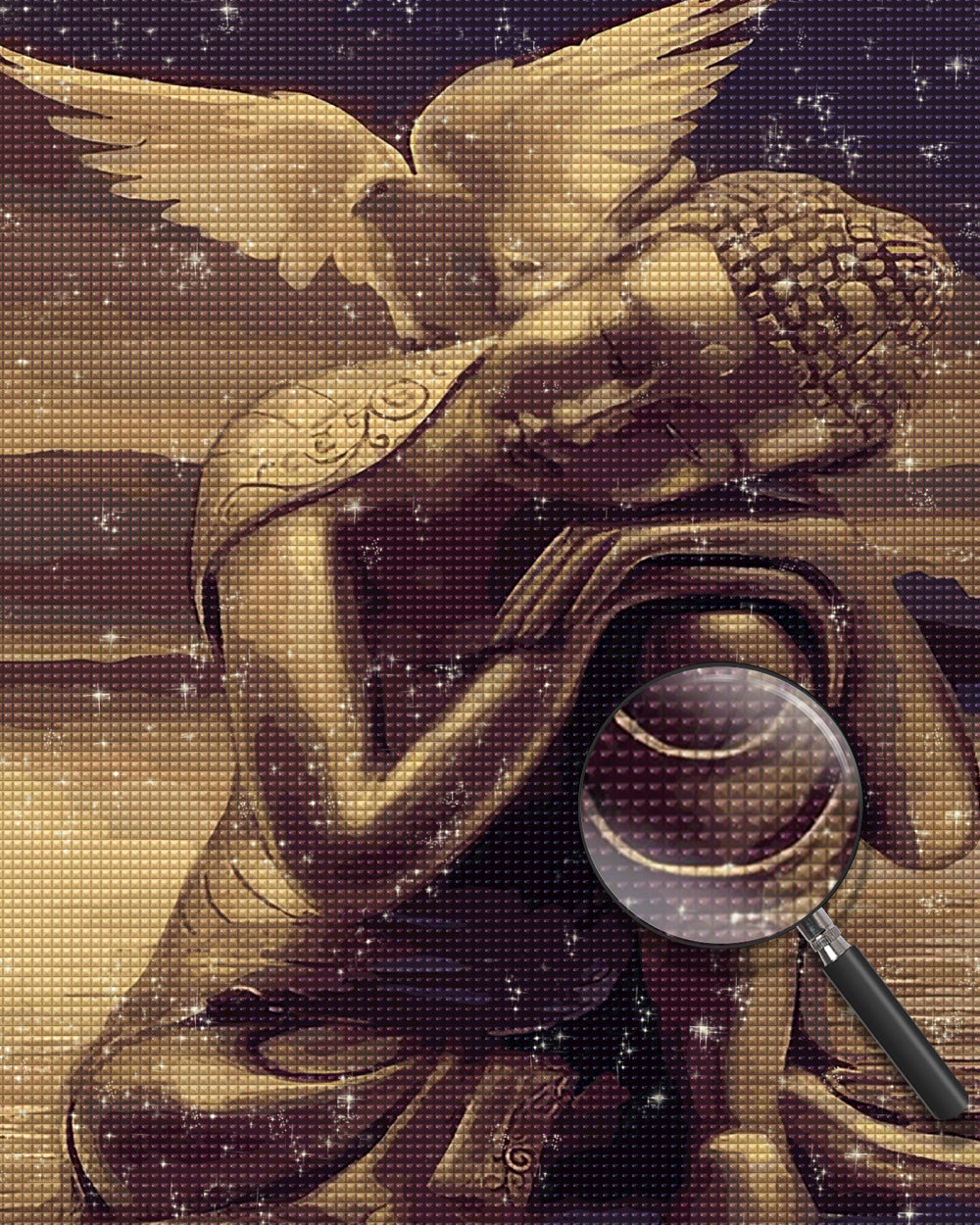 Buddha und Taube Diamond Painting