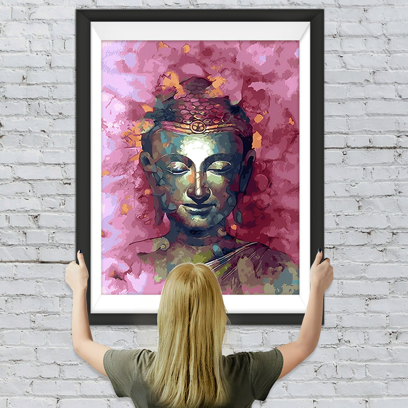 Buddha vor rosa Hintergrund Diamond Painting