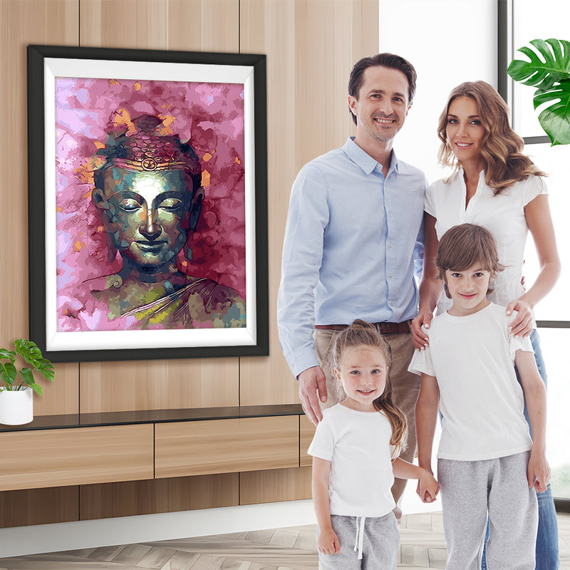 Buddha vor rosa Hintergrund Diamond Painting