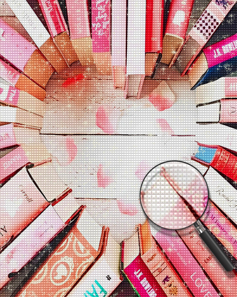 Bücher, die ein Herz bilden Diamond Painting