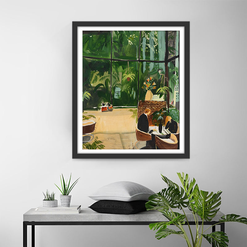 Büro voller Grünpflanzen Diamond Painting