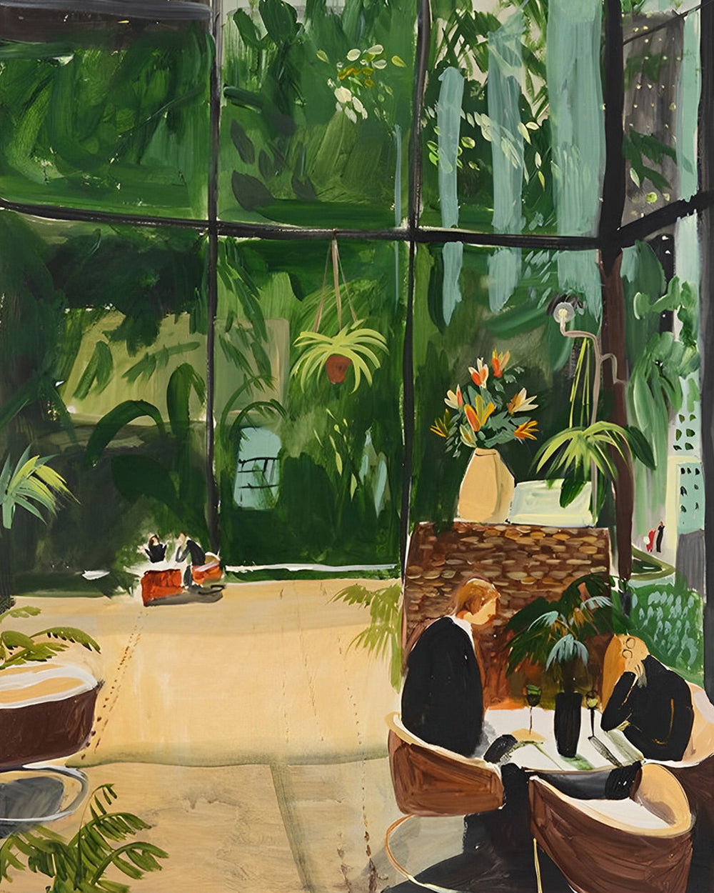 Büro voller Grünpflanzen Diamond Painting