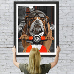 Bulldogge auf einem Motorrad Diamond Painting