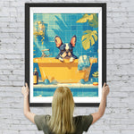 Bulldogge in der Badewanne Diamond Painting