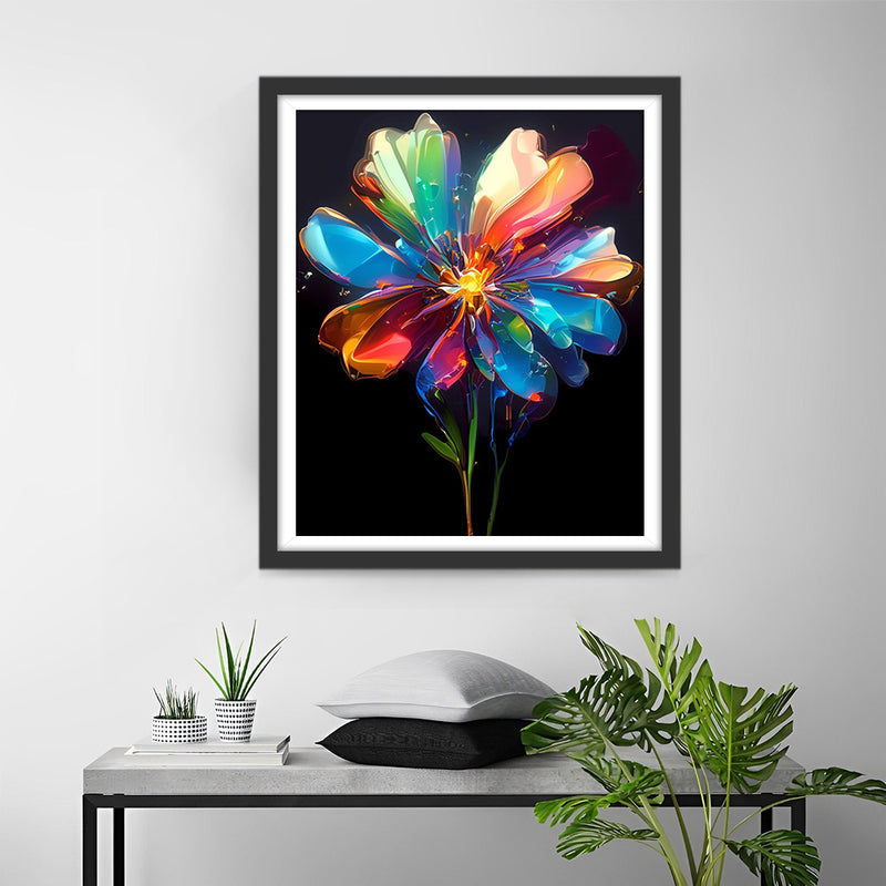 Bunt leuchtende Chrysanthemenblüte Diamond Painting