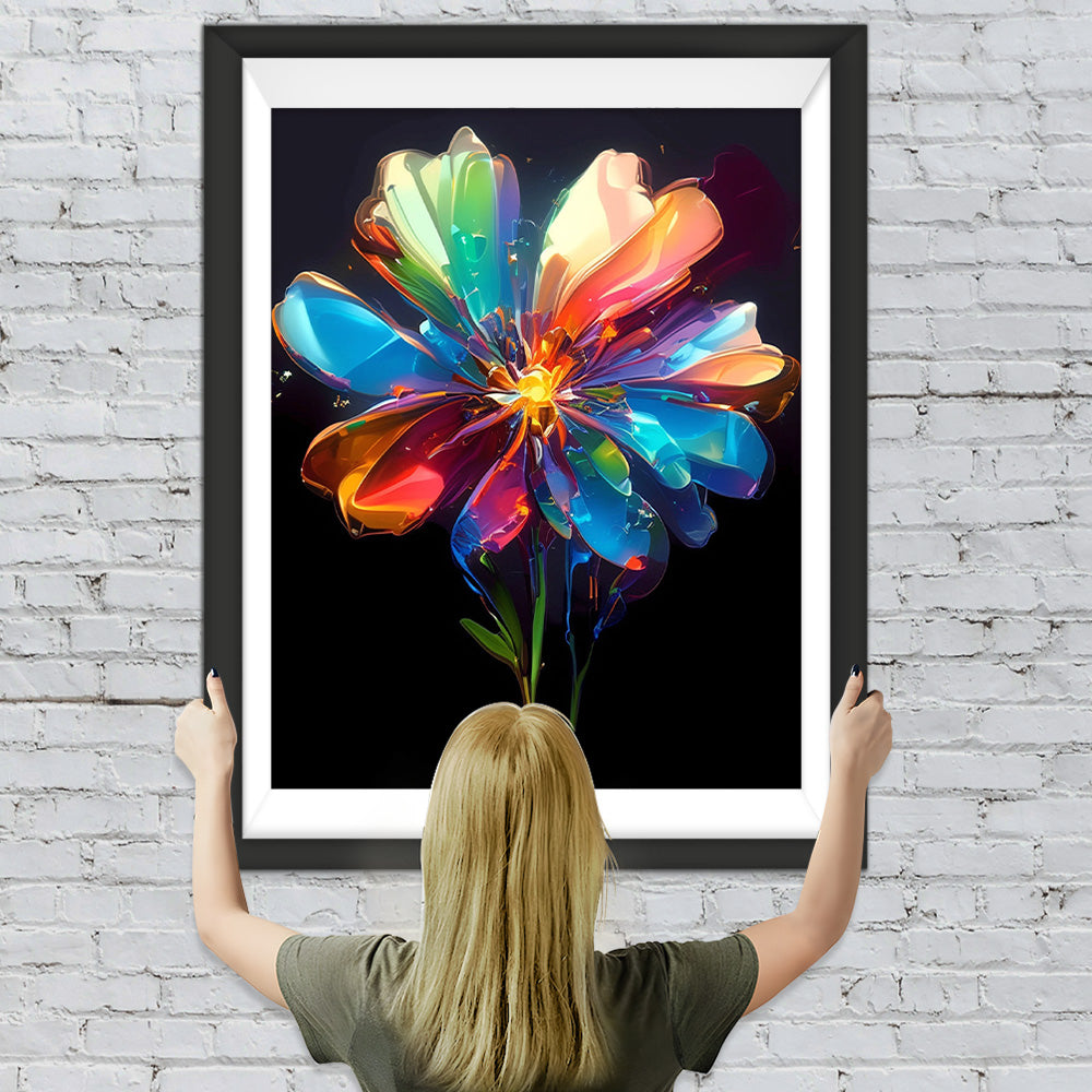 Bunt leuchtende Chrysanthemenblüte Diamond Painting