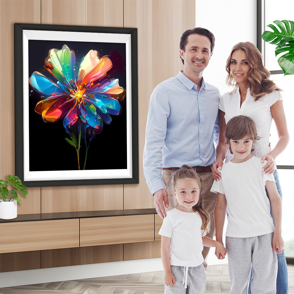 Bunt leuchtende Chrysanthemenblüte Diamond Painting