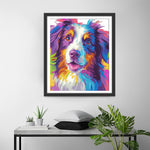 Bunte Aquarell Hund Diamond Painting