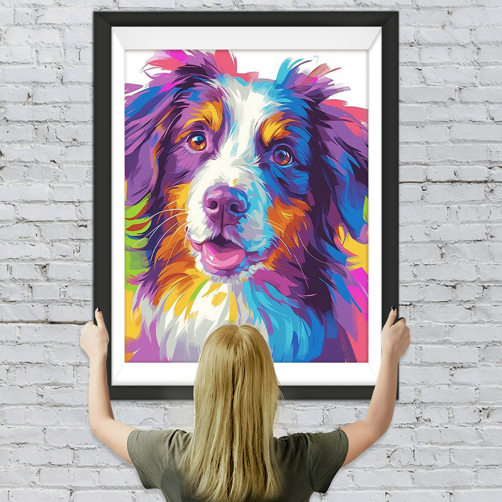 Bunte Aquarell Hund Diamond Painting