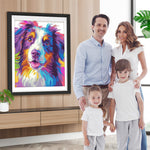 Bunte Aquarell Hund Diamond Painting