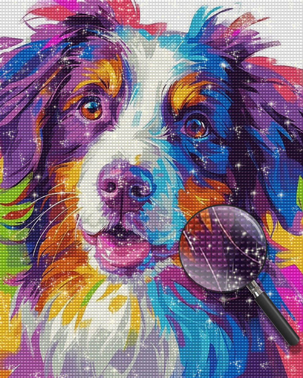Bunte Aquarell Hund Diamond Painting