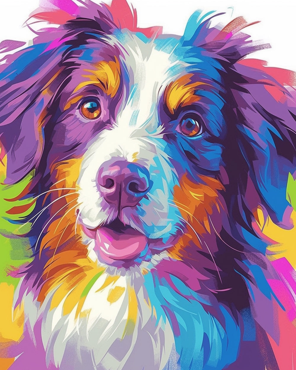 Bunte Aquarell Hund Diamond Painting