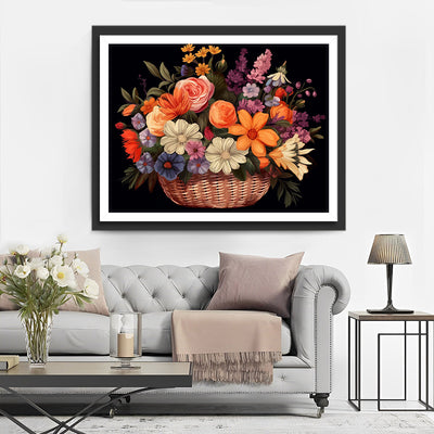 Bunte Blumen im Korb Diamond Painting