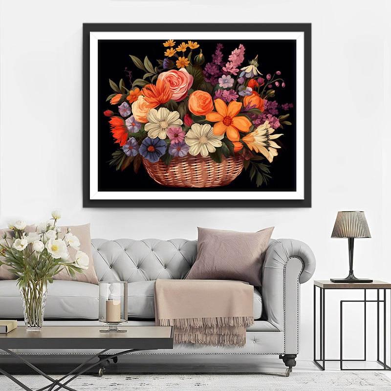Bunte Blumen im Korb Diamond Painting