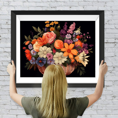 Bunte Blumen im Korb Diamond Painting