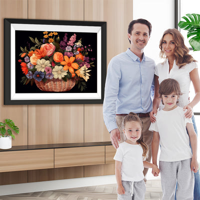 Bunte Blumen im Korb Diamond Painting