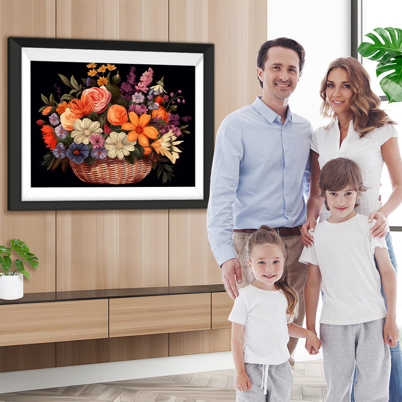 Bunte Blumen im Korb Diamond Painting