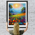 Bunte Blumen im wilden Feld Diamond Painting