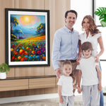 Bunte Blumen im wilden Feld Diamond Painting