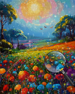 Bunte Blumen im wilden Feld Diamond Painting