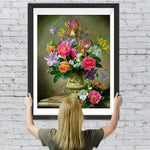 Bunte Blumen in einer Vase Diamond Painting