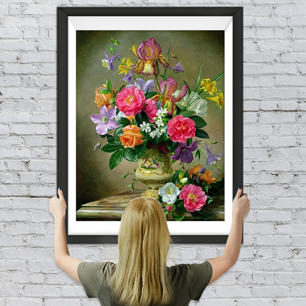 Bunte Blumen in einer Vase Diamond Painting