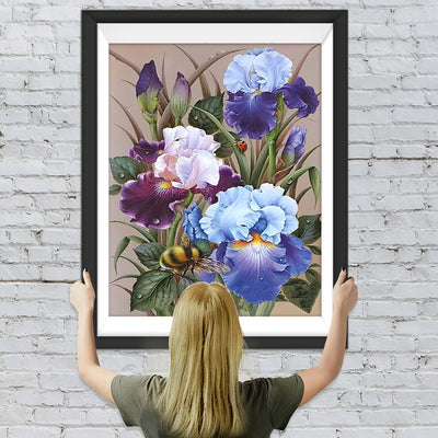 Bunte Blumen und Bienen Diamond Painting