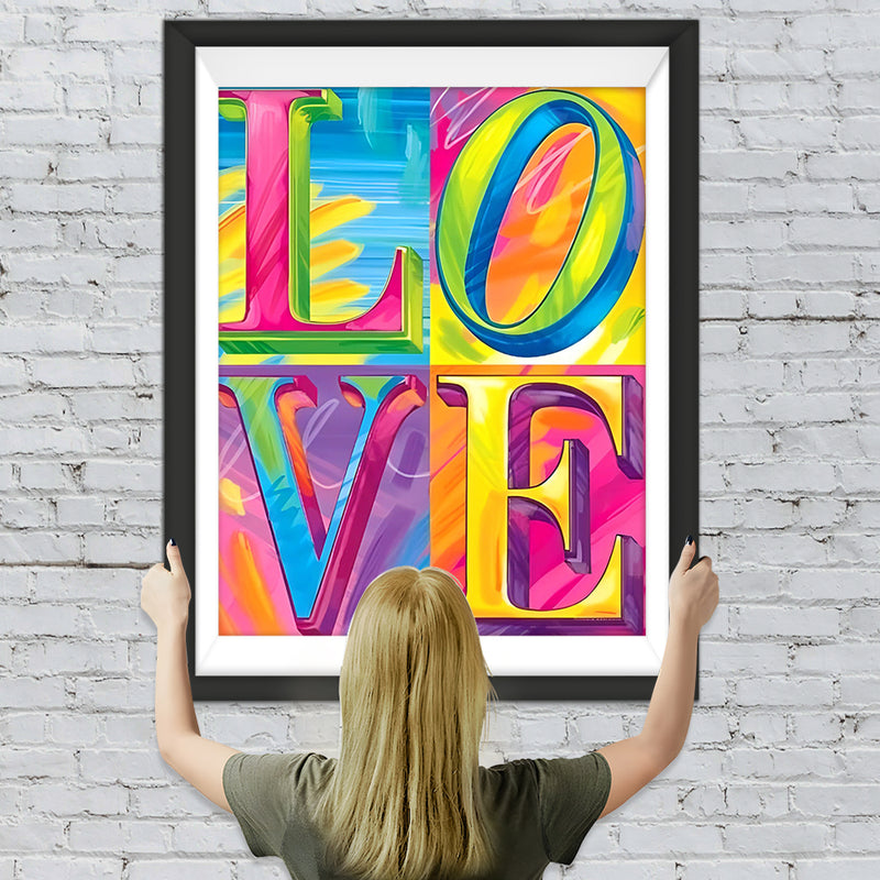 Bunte Buchstaben "LOVE" Diamond Painting