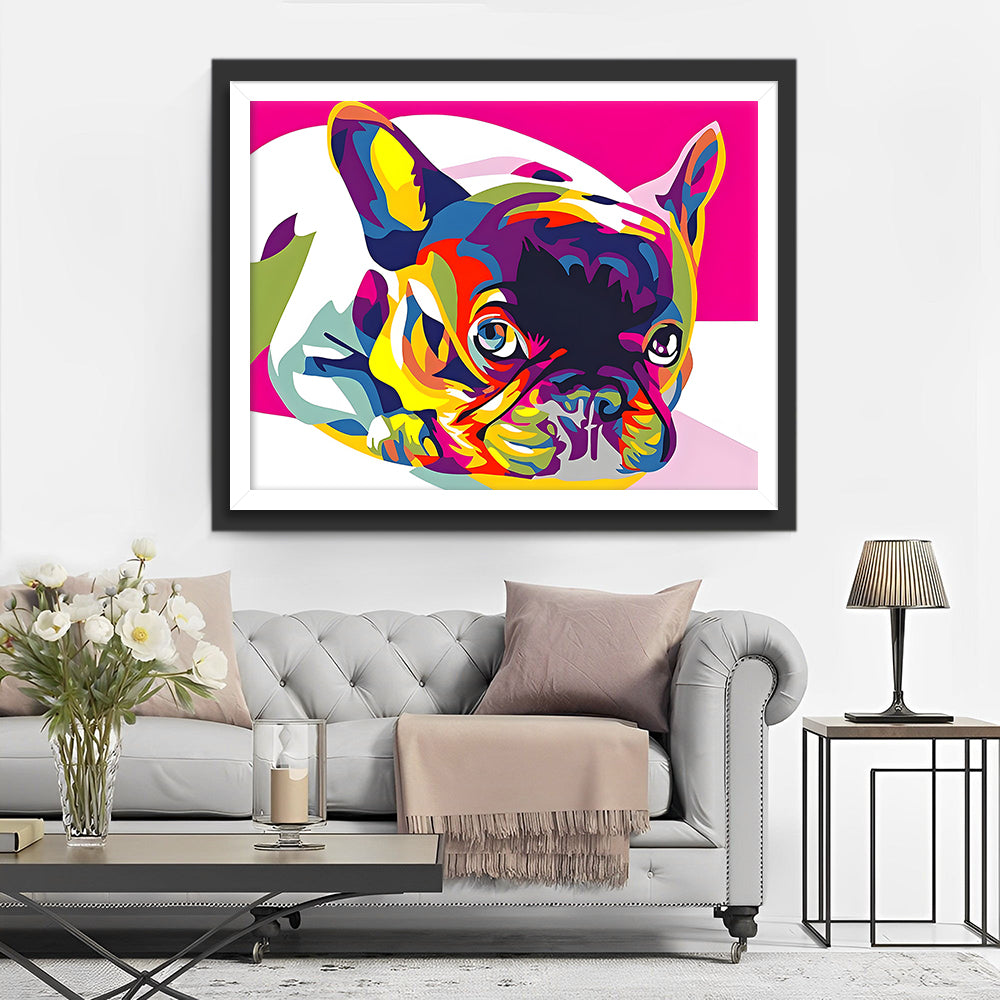Bunte Bulldogge Diamond Painting