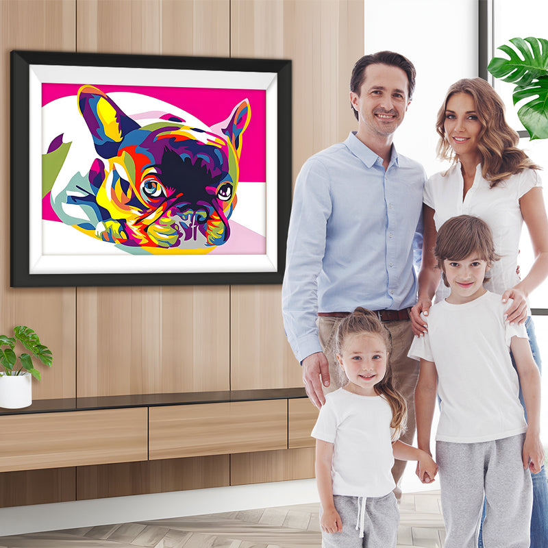 Bunte Bulldogge Diamond Painting