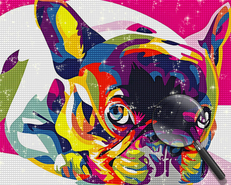 Bunte Bulldogge Diamond Painting