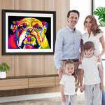 Bunte Bulldogge im Pop-Stil Diamond Painting