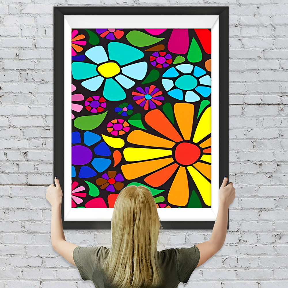 Bunte Cartoon-Chrysanthemen Diamond Painting