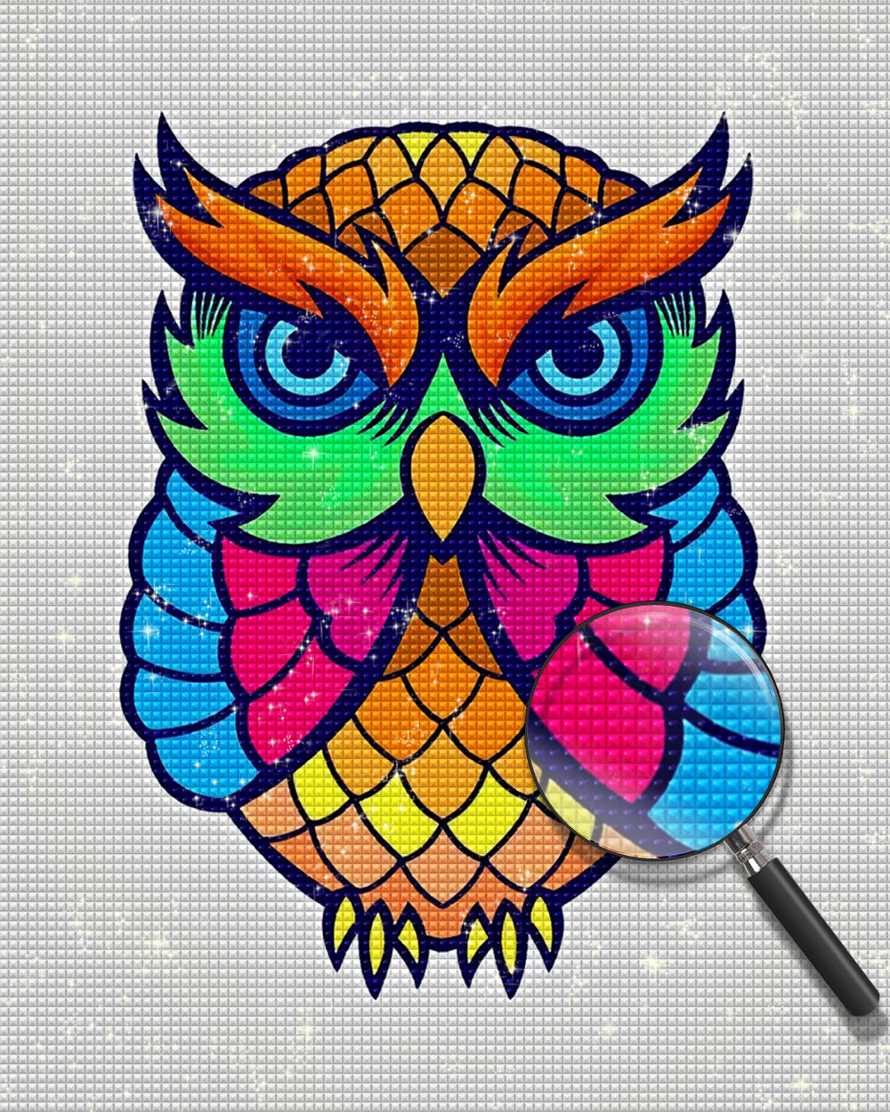 Bunte Cartoon Eule Diamond Painting