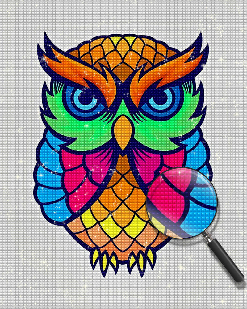 Bunte Cartoon Eule Diamond Painting