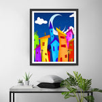 Bunte Cartoon-Gebäude Diamond Painting