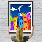 Bunte Cartoon-Gebäude Diamond Painting