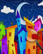 Bunte Cartoon-Gebäude Diamond Painting