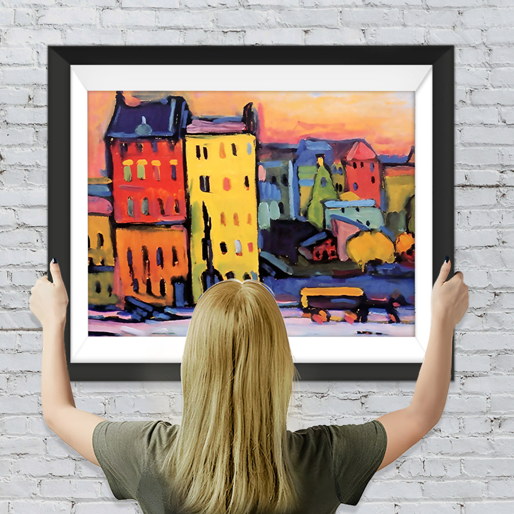 Bunte Cartoon-Gebäude Diamond Painting