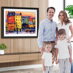 Bunte Cartoon-Gebäude Diamond Painting