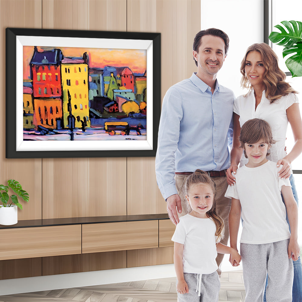 Bunte Cartoon-Gebäude Diamond Painting